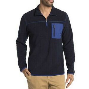 Vintage 1946 Navy 1/4 Zip Lightweight Fleece Jacket Size XXL